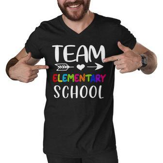Team Elementary - Elementary Teacher Back To School Men V-Neck Tshirt - Seseable