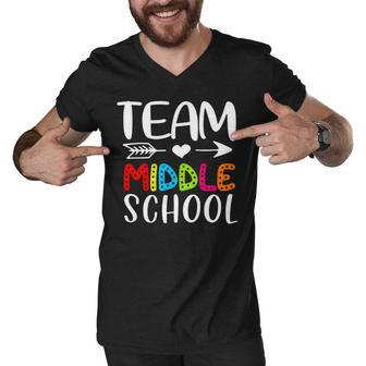 Team Middle School - Middle School Teacher Back To School Men V-Neck Tshirt - Seseable