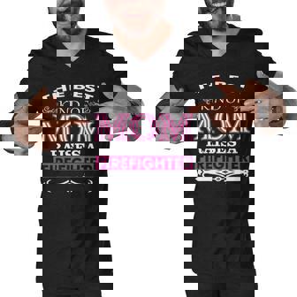 The Best Kind Of Mom Raises A Firefighter Men V-Neck Tshirt - Thegiftio