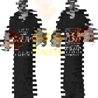 The Best Kind Of Mom Raises A Teacher Men V-Neck Tshirt - Thegiftio