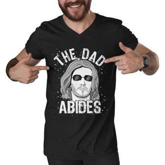 The Dad Abides Coll Shades Tshirt Men V-Neck Tshirt - Monsterry