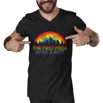 The First Pride Was A Riot Tshirt Men V-Neck Tshirt - Monsterry UK