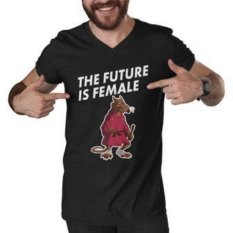 The Future Is Female Funny Splinter Meme Men V-Neck Tshirt - Monsterry