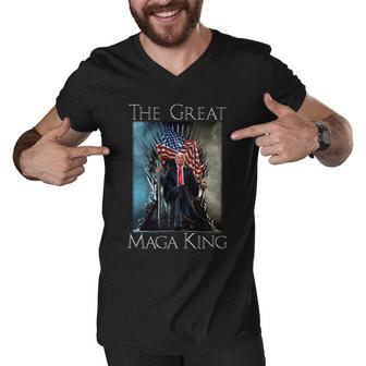 The Great Maga King Ultra Maga Donald Trump Tshirt Men V-Neck Tshirt - Monsterry DE