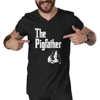 The Pigfather Guinea Pig Father Men V-Neck Tshirt - Thegiftio UK