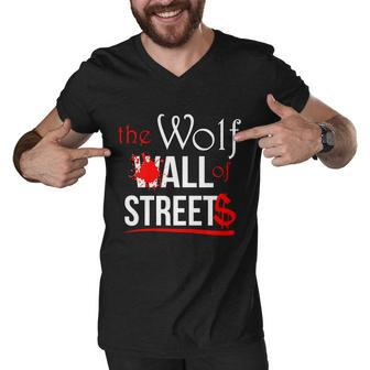 The Wolf Of All Streets Wall Street Graphic Design Printed Casual Daily Basic Men V-Neck Tshirt - Thegiftio UK