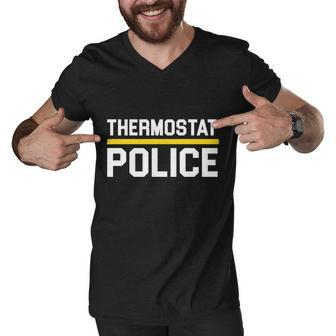 Thermostat Police Logo Men V-Neck Tshirt - Monsterry