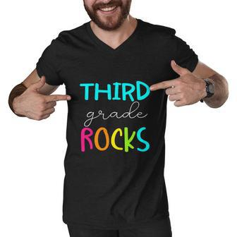 Third Grade Rocks Team 3Rd Grade Funny Teacher Men V-Neck Tshirt - Monsterry