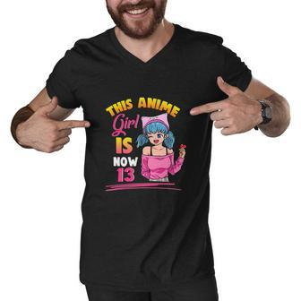 This Anime Girl Is Now 13 Years Old Birthday Girl Kawaii Men V-Neck Tshirt - Monsterry CA