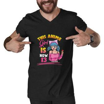 This Anime Girl Is Now 13 Years Old Birthday Girl Kawaii Men V-Neck Tshirt - Monsterry