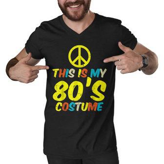 This Is My 80S Costume Retro Vintage Halloween Hippie Women Men V-Neck Tshirt - Thegiftio UK