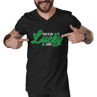 This Is My Lucky Shirt St Patricks Day Graphic Design Printed Casual Daily Basic Men V-Neck Tshirt - Thegiftio UK