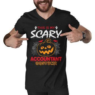 This Is My Scary Accountant Costume Halloween Sweatshirt Men V-Neck Tshirt - Thegiftio UK