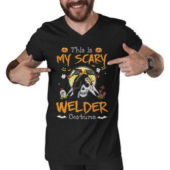 This Is My Scary Welder Costume Funny Halloween Men V-Neck Tshirt - Thegiftio UK