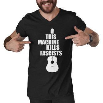 This Machine Kills Facists Men V-Neck Tshirt - Monsterry UK