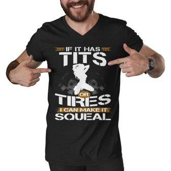 Tires Squeal Men V-Neck Tshirt - Seseable