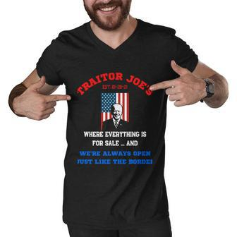 Traitor Joes Funny Anti Biden Men V-Neck Tshirt - Monsterry CA