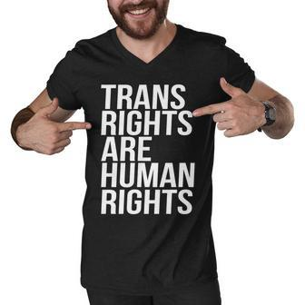 Transgender Trans Rights Are Human Rights Tshirt Men V-Neck Tshirt - Monsterry CA