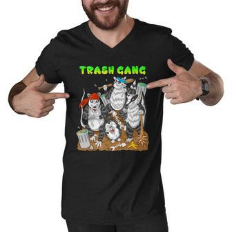 Trash Gang Raccoon And Opossum Men V-Neck Tshirt - Monsterry