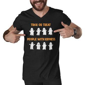Trick Or Treat People With Kindness Halloween Men V-Neck Tshirt - Thegiftio UK