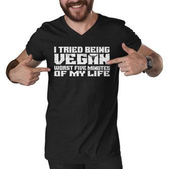Tried Being Vegan Men V-Neck Tshirt - Seseable