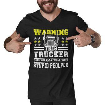 Trucker Trucker Accessories For Truck Driver Diesel Lover Trucker_ V9 Men V-Neck Tshirt - Seseable