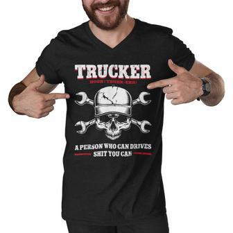 Trucker Trucker Accessories For Truck Driver Motor Lover Trucker_ V2 Men V-Neck Tshirt - Seseable