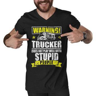 Trucker Trucker Accessories For Truck Driver Motor Lover Trucker__ Men V-Neck Tshirt - Seseable