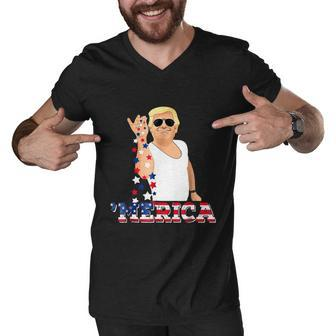Trump Bae Funny 4Th Of July Trump Salt Freedom Men V-Neck Tshirt - Monsterry