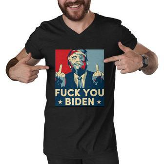 Trump Hope Design Fuck You Biden Tshirt Men V-Neck Tshirt - Monsterry