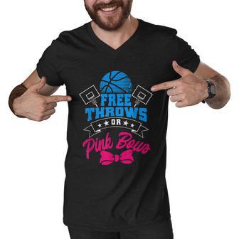 Tu Free Throws Or Pink Bows Gender Reveal Costume Family Men V-Neck Tshirt - Monsterry AU