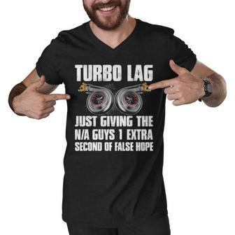 Turbo Lag Men V-Neck Tshirt - Seseable
