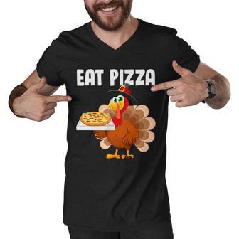 Turkey Eat Pizza Funny Tshirt Men V-Neck Tshirt - Monsterry