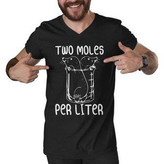 Two Moles Per Liter Funny Chemistry Science Lab Men V-Neck Tshirt - Thegiftio UK