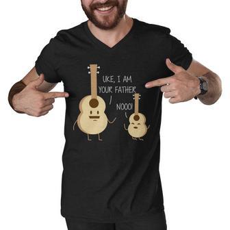 Uke I Am Your Father Ukulele Guitar Tshirt Men V-Neck Tshirt - Monsterry UK