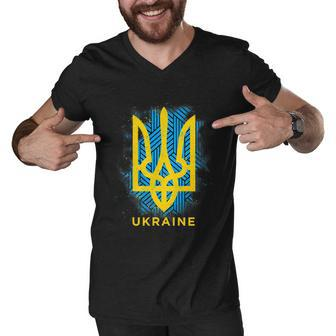 Ukraine Flag Symbol Tshirt Men V-Neck Tshirt - Monsterry