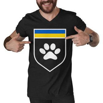 Ukraine Pet Awareness Flag Support Ukrainian Pets Animals V2 Men V-Neck Tshirt - Thegiftio UK