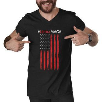 Ultra Maga American Flag Ultra Maga Usa Flag Tshirt Men V-Neck Tshirt - Monsterry UK