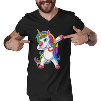 Unicorn Dabbing V2 Men V-Neck Tshirt - Monsterry UK