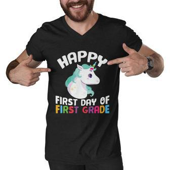 Unicorn First Day Of First Grade Back To School First Day Of School Men V-Neck Tshirt - Monsterry UK