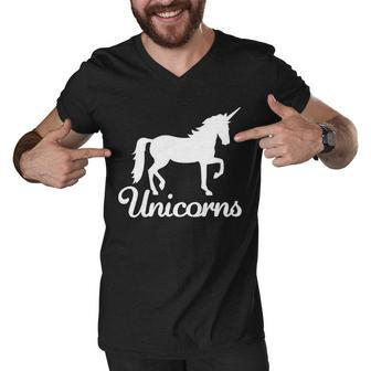Unicorn Logo V2 Men V-Neck Tshirt - Monsterry DE