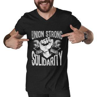 Union Strong Solidarity Labor Day Worker Proud Laborer Gift V2 Men V-Neck Tshirt - Monsterry UK