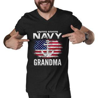 United States Vintage Navy With American Flag Grandma Gift Men V-Neck Tshirt - Monsterry CA