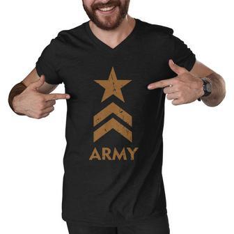 US Army Vintage Distressed Tshirt Men V-Neck Tshirt - Monsterry