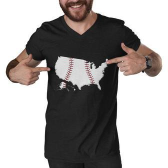 Us Map American Baseball Tshirt Men V-Neck Tshirt - Monsterry AU