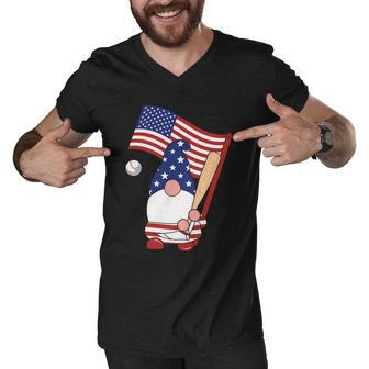 Usa Flag Gnome Graphic 4Th Of July Plus Size Shirt Men V-Neck Tshirt - Monsterry DE
