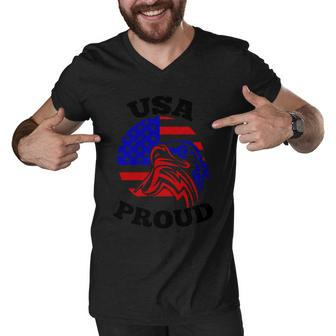 Usa Proud Eagle American Flag 4Th Of July Men V-Neck Tshirt - Monsterry