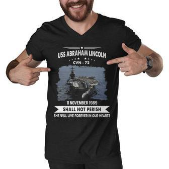 Uss Abraham Lincoln Cvn V2 Men V-Neck Tshirt - Monsterry UK