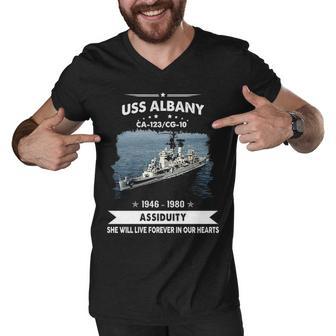 Uss Albany Cg Men V-Neck Tshirt - Monsterry CA