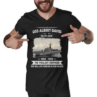 Uss Albert David Ff 1050 De Men V-Neck Tshirt - Monsterry CA